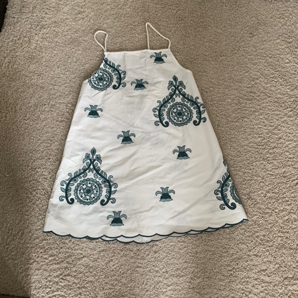 White and green Zara floral mini